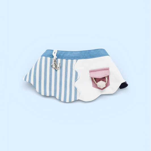 Marseille (2-Breton Stripe Moonstone) | Pet Neckwear